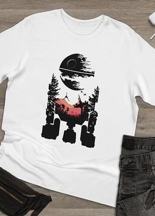 Футболка star wars - эндор - r2d2 - звезда смерти
