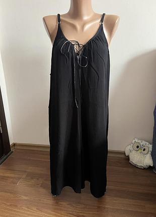 Новий чорний ромпер з шлейками. shein, 4xl, віскоза