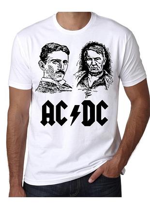 Футболка тесла и эдисон ac/dc