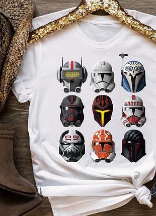 Футболка star wars the clone wars clone helmets