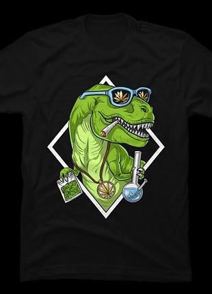 Футболка t-rex dinosaur weed