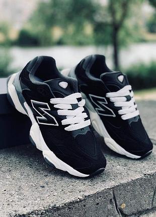 Кросівки new balance 9060 чорні жіночі та чоловічі | стильні масивні кросівки | розміри 36–44