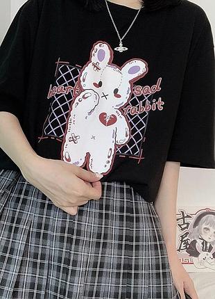 Футболка с принтом «heart sad rabbit»