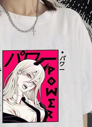 Футболка аниме «человек бензопила» unisex
