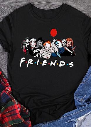 Футболка з принтом «friends horror» чорний