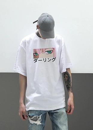 Футболка «darling in the franxx» unisex белая