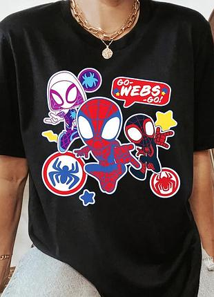 Футболка marvel spidey and his amazing friends go-webs-go unisex