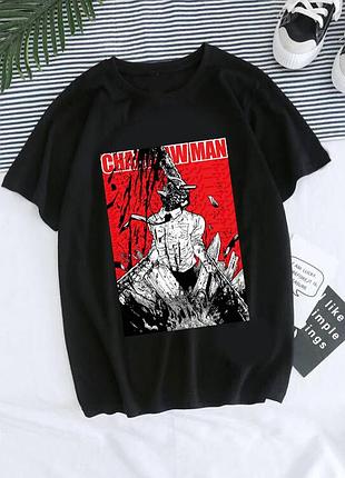 Футболка аніме «людина-бензопила. chainsaw man»