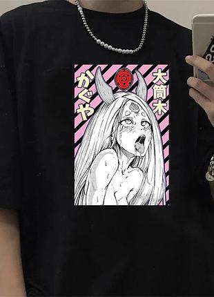 Футболка аниме ahegao кагуя оцуцуки unisex
