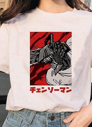 Футболка аниме chainsaw man unisex