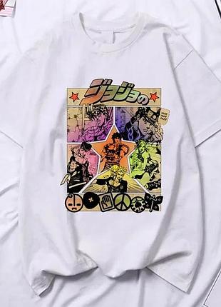 Футболка аніме «jojo's bizarre adventure» білий