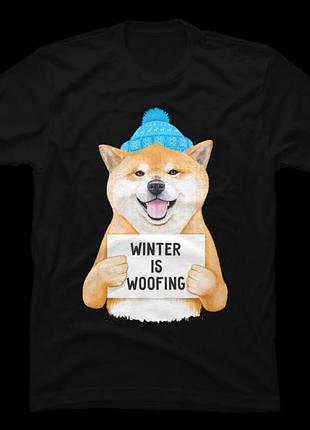 Футболка winter shiba inu