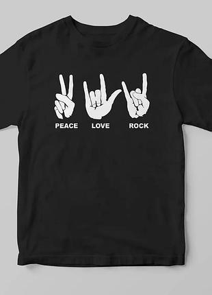 Футболка peace love rock