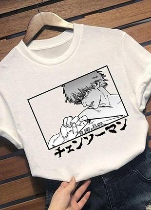 Футболка аниме «моя геройская академия» unisex белая