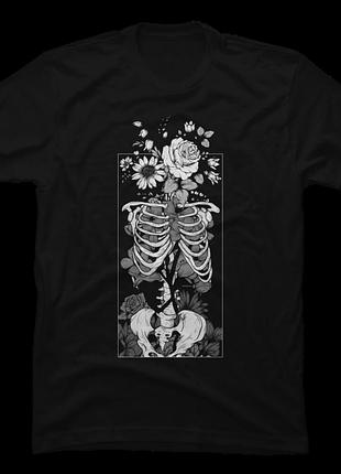 Футболка gothic flower and bones