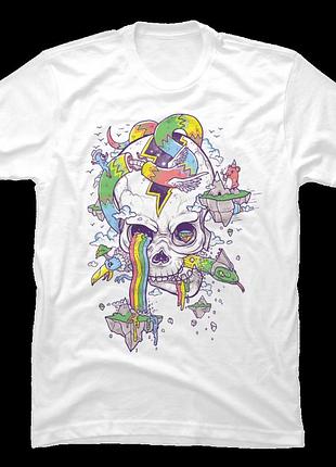 Футболка flying rainbow skull island