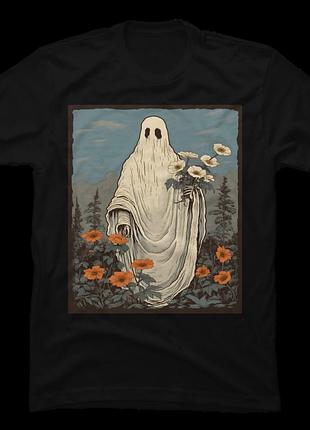 Футболка flower ghost halloween