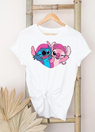 Футболка stitch and angel unisex