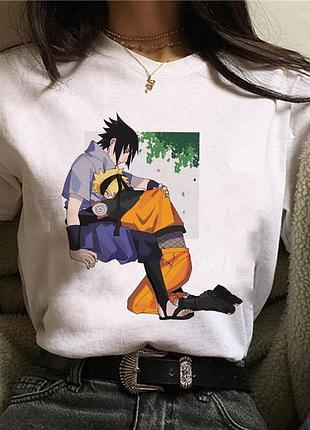 Футболка аниме «naruto - saske» unisex