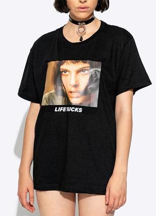 Футболка life sucks unisex