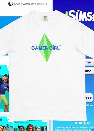 Футболка gamer girl sims unisex