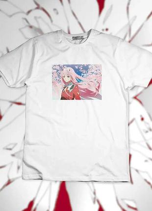 Футболка darling in the franxx zero two unisex