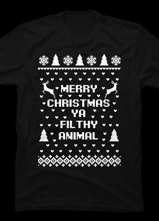 Футболка merry christmas filthy animal unisex
