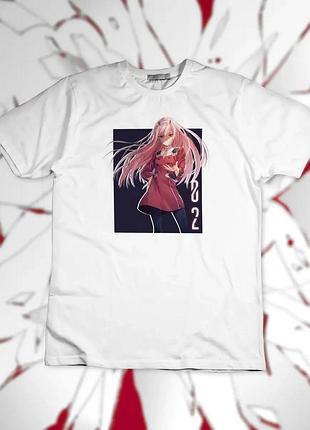 Футболка darling in the franxx zero two unisex