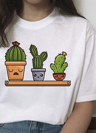Футболка с кактусами unisex