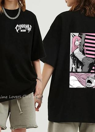 Футболка аніме «людина — бензопила» unisex