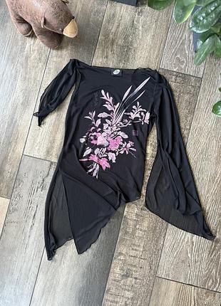 Стильна туніка кофта сітка zara next m&s logo vintage