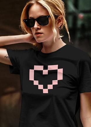 Футболка pixel heart unisex