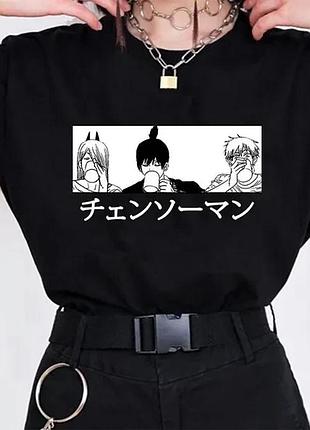 Футболка аниме «chainsaw man» unisex