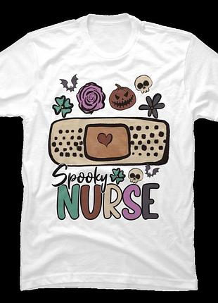 Футболка halloween spooky nurse