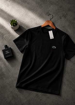 Футболка чоловіча lacoste літня s-xxl чорна біла коричнева