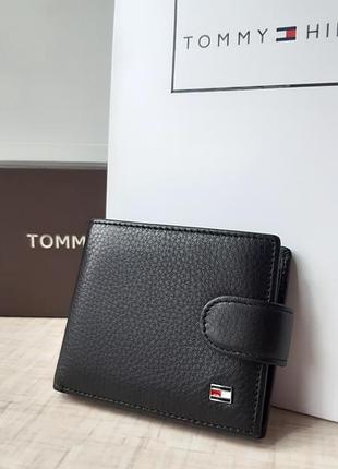 Мужской кошелек tommy hilfiger черный на подарок