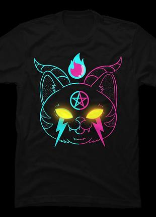 Футболка neonpunk demon cat unisex