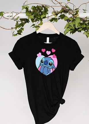 Футболка stitch in love unisex