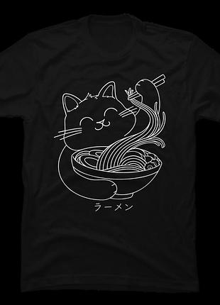 Футболка ramen cat line unisex