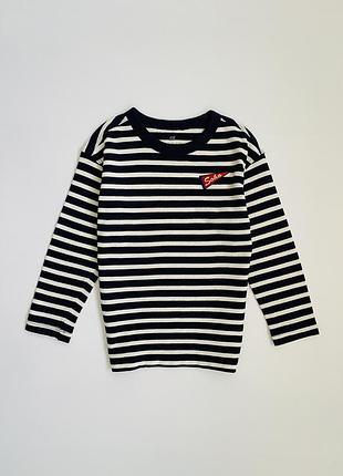 Теплий дитячий реглан h&m у смужку / тільник / розмір 104-110
