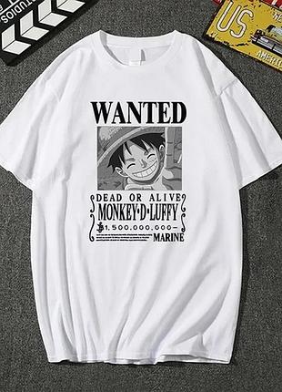 Футболка аниме «one piece. большой куш» белая