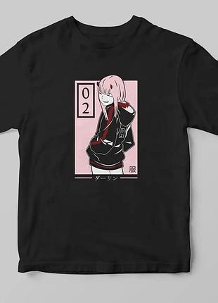 Футболка darling in the franxx код 002 zero two