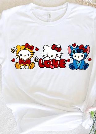 Футболка hello kitty love