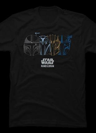 Футболка the mandalorian helmet outlines