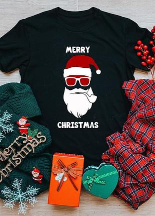 Футболка унісекс «santa clause hipster (санта клаус хіпстер)»