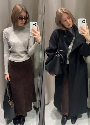 Замшева коричнева спідниця кейп zara