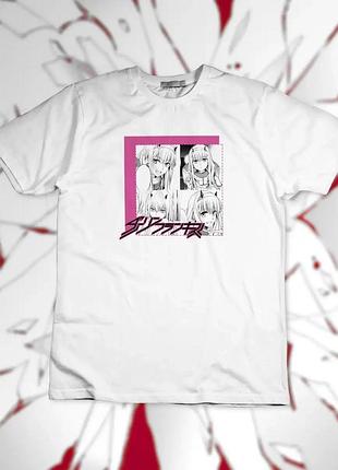 Футболка darling in the franxx zero two unisex