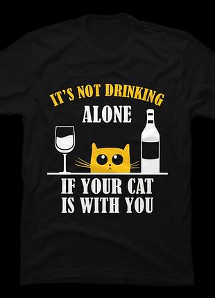 Футболка cat drinking with my cat