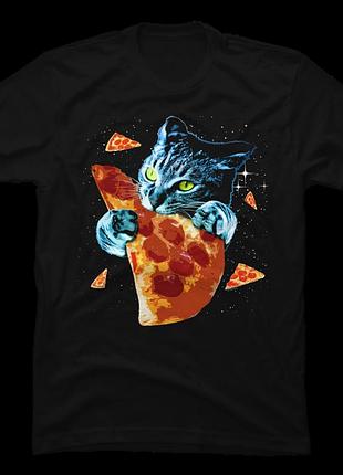 Футболка pizza cat in space