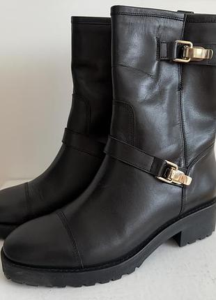 Шкіряні чоботи massimo dutti, 39 розмір, натуральна шкіра